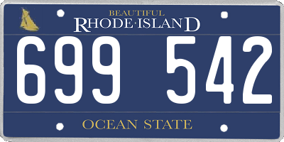 RI license plate 699542