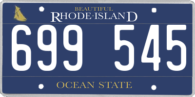 RI license plate 699545