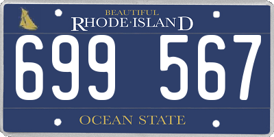 RI license plate 699567
