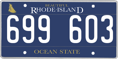 RI license plate 699603