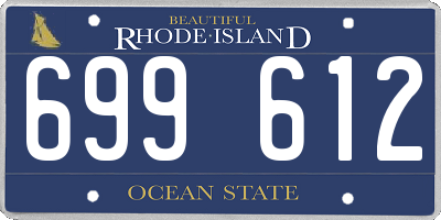 RI license plate 699612