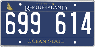 RI license plate 699614