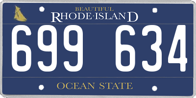 RI license plate 699634