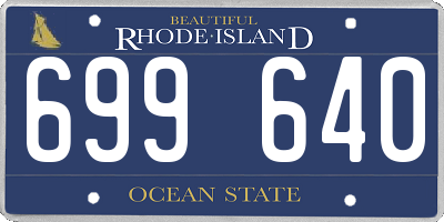 RI license plate 699640
