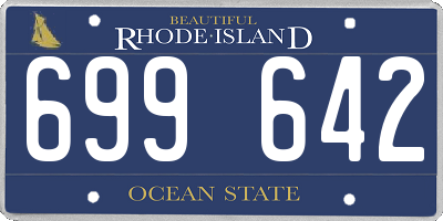 RI license plate 699642