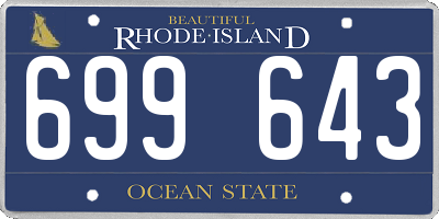 RI license plate 699643