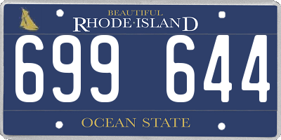 RI license plate 699644