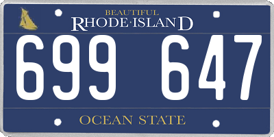 RI license plate 699647