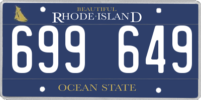 RI license plate 699649