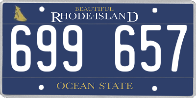 RI license plate 699657