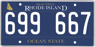 RI license plate 699667