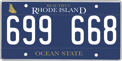 RI license plate 699668