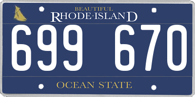 RI license plate 699670