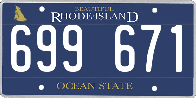 RI license plate 699671