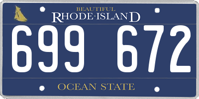 RI license plate 699672
