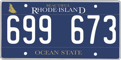 RI license plate 699673
