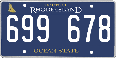 RI license plate 699678