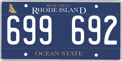 RI license plate 699692