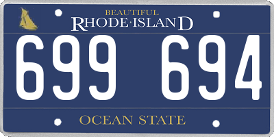 RI license plate 699694