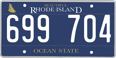 RI license plate 699704