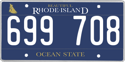RI license plate 699708