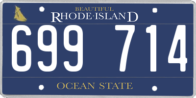 RI license plate 699714