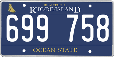 RI license plate 699758