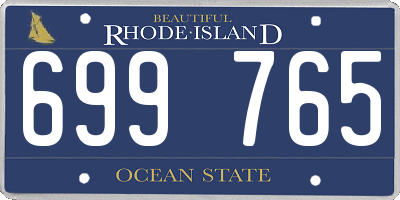 RI license plate 699765