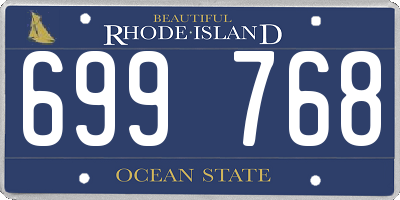 RI license plate 699768