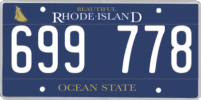 RI license plate 699778