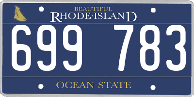 RI license plate 699783