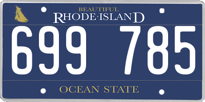 RI license plate 699785