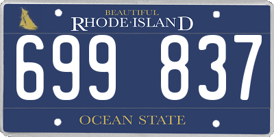 RI license plate 699837