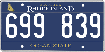 RI license plate 699839
