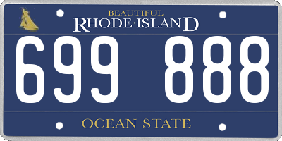RI license plate 699888