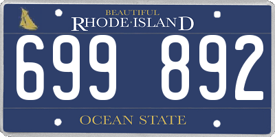 RI license plate 699892