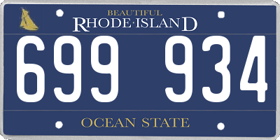 RI license plate 699934