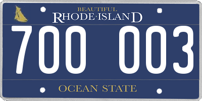 RI license plate 700003