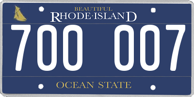 RI license plate 700007
