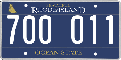 RI license plate 700011