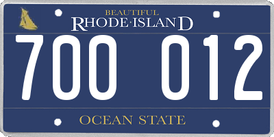 RI license plate 700012