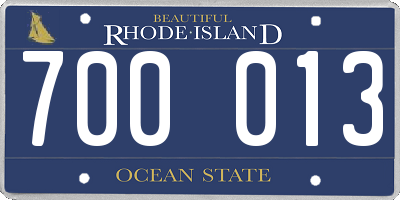 RI license plate 700013