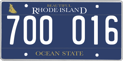 RI license plate 700016