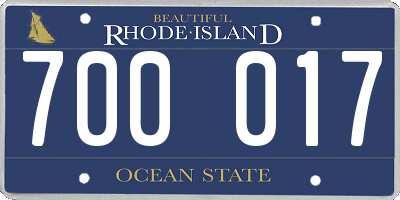 RI license plate 700017