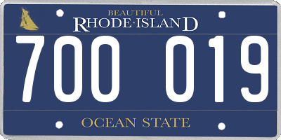 RI license plate 700019
