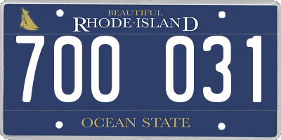 RI license plate 700031