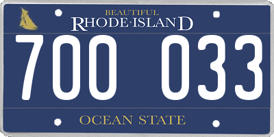RI license plate 700033
