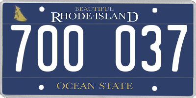 RI license plate 700037