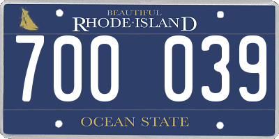 RI license plate 700039