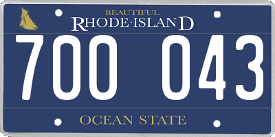 RI license plate 700043